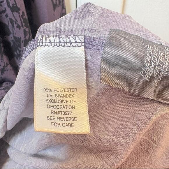 Dana Buchman Black and Purple Graphic 3/4 Sleeve‎ Blouse Women’s 2X Casual - Picture 3 of 6